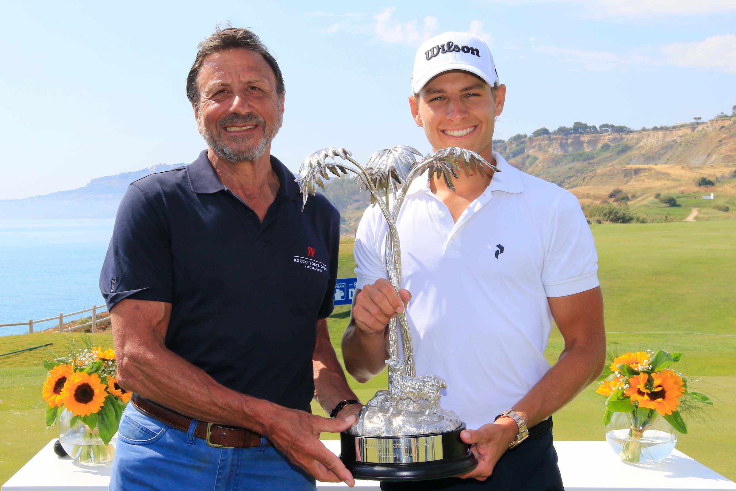 Sir Rocco Forte and Joakim Lagergren (SWE) after the final round of the Rocco Forte Sicilian Open played at Verdura Resort, Agrigento, Sicily, Italy 13/05/2018.
Picture: Golffile | Phil Inglis


All photo usage must carry mandatory copyright credit (© Golffile | Phil Inglis)