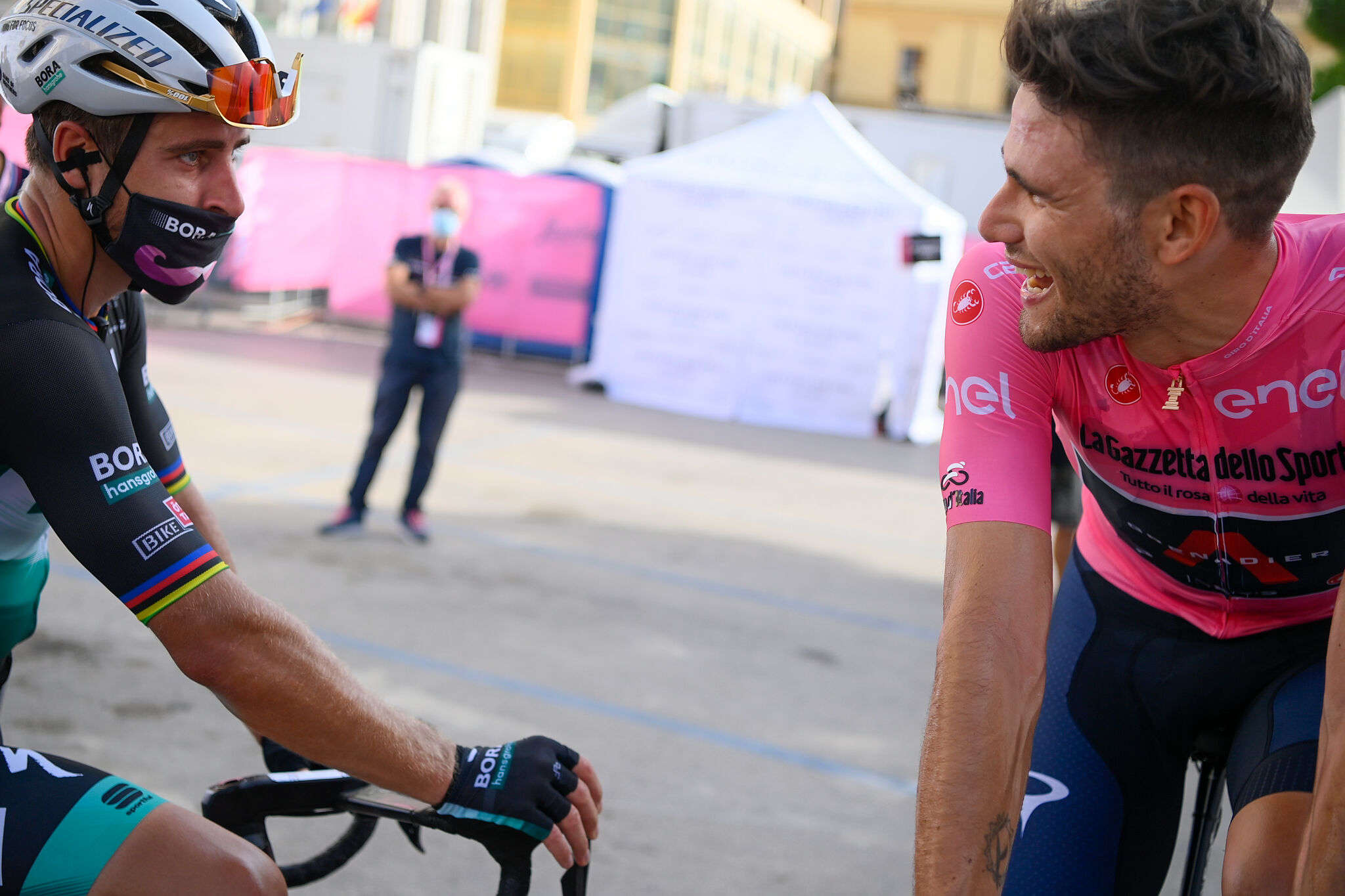 Foto  Marco Alpozzi/LaPresse 
04 ottobre 2020 Italia
Sport Ciclismo
Giro d'Italia 2020 - edizione 103 - Tappa 2 - Da Alcamo a Agrigento (km 149)
Nella foto: SAGAN Peter( SVK )BORA - HANSGROHE; GANNA Filippo( ITA )TEAM INEOS GRENADIERS

Photo Marco Alpozzi/LaPresse
October 04, 2020  Italy  
Sport Cycling
Giro d'Italia 2020 - 103th edition - Stage 2 - from Alcamo to Agrigento 
In the pic: SAGAN Peter( SVK )BORA - HANSGROHE; GANNA Filippo( ITA )TEAM INEOS GRENADIERS