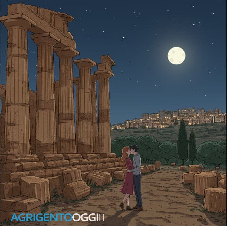 innamorati al tempio di giunonead Agrigento