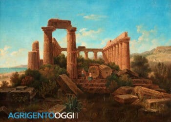 Gustaf Wilhelm Palm 1810-1890 Vue af Ruinerna af Junos tempel vid Girgenti