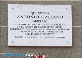 lapide in ricordo di antonio galiano