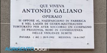 lapide in ricordo di antonio galiano